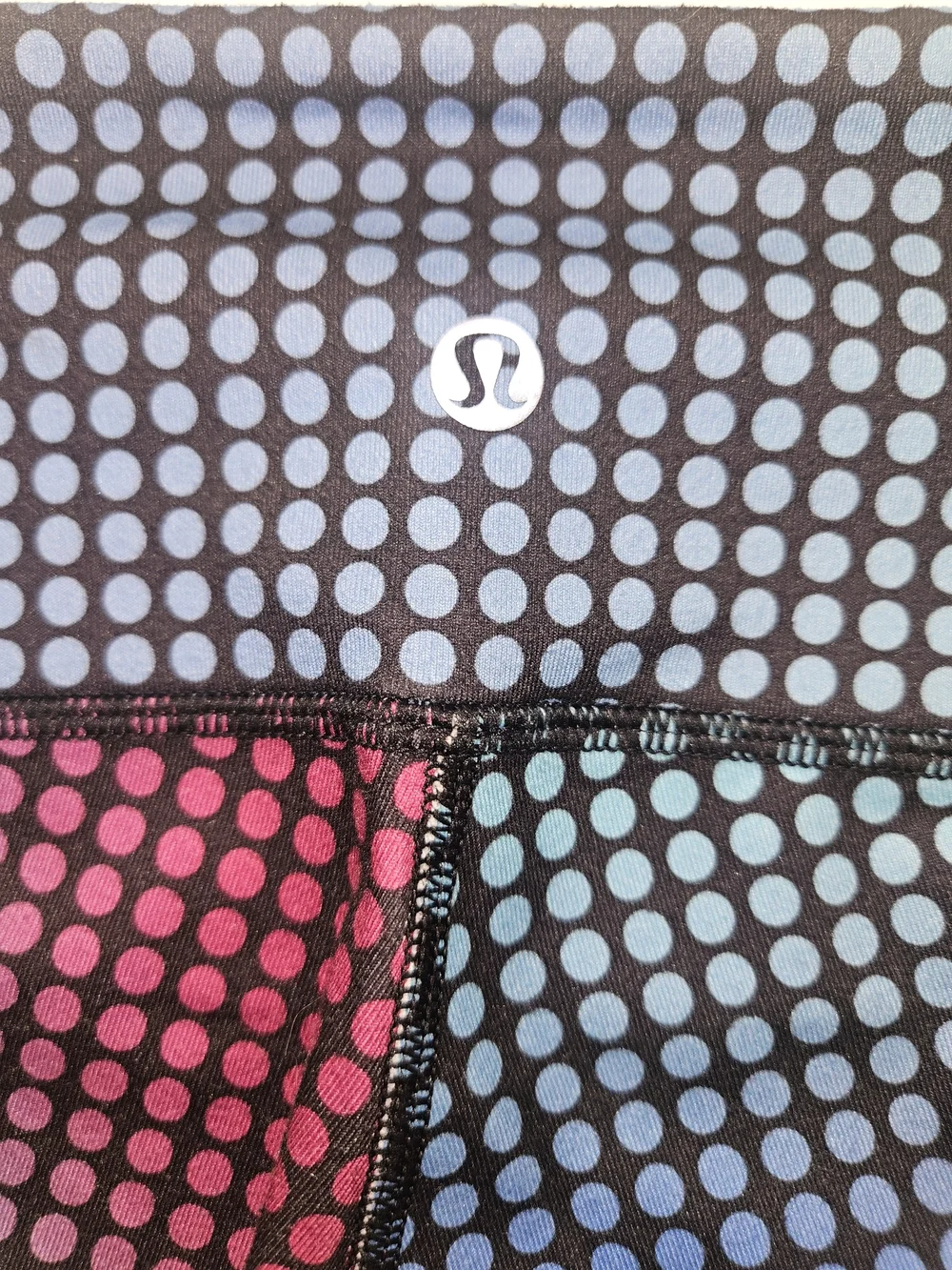 lululemon athletica Multi Colored Leggings with Purple Dot Accents